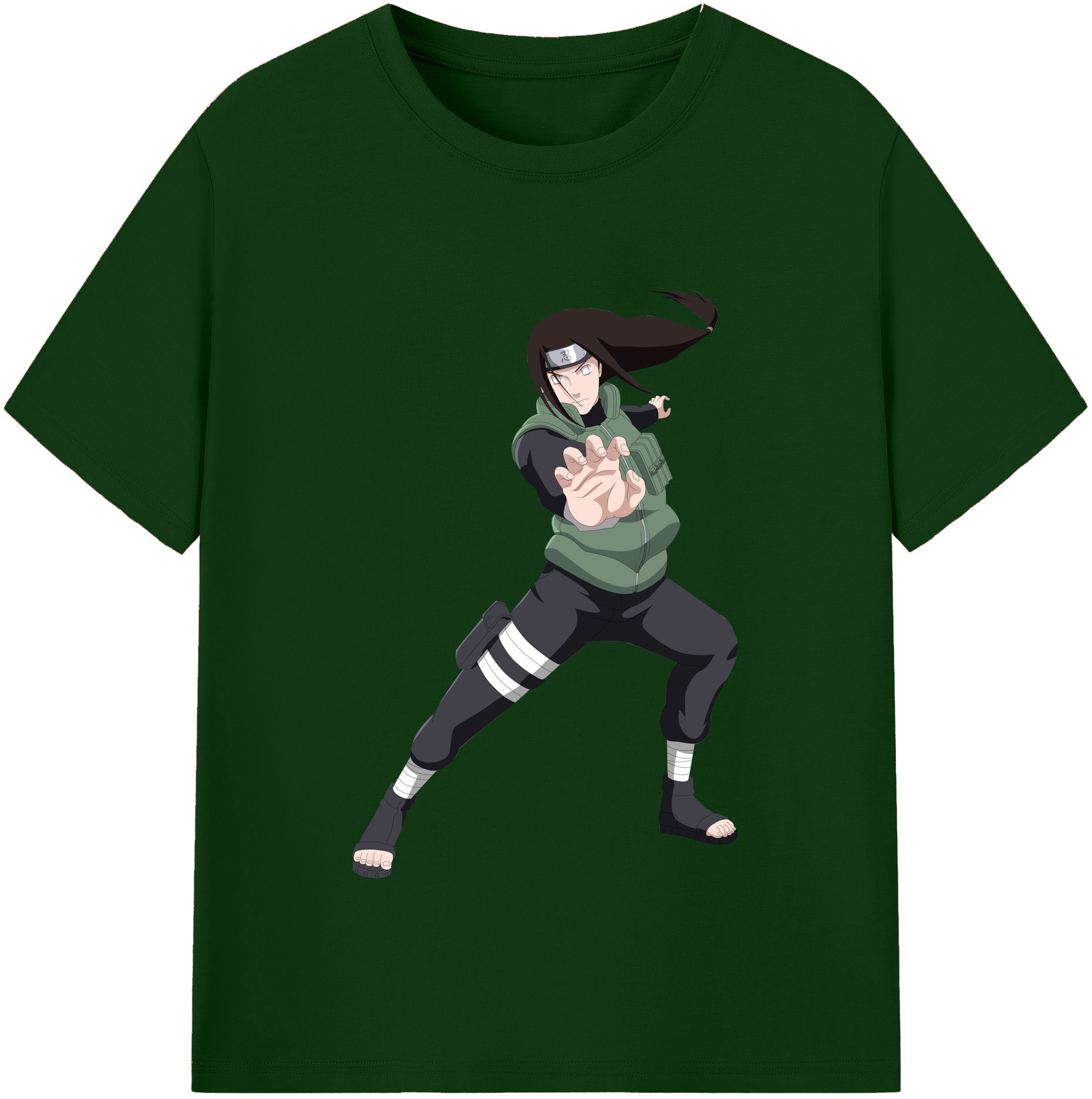 （画像用） NARUTO -ナルト- 日向ネジ Hyūga Neji 綿100％半袖Tシャツ（フロントプリント）